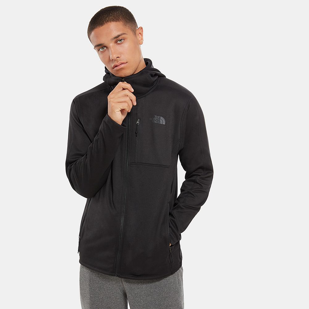 The North Face Fleece Jacket Mens Australia - The North Face Canyonlands Hooded Black Hiking (OVD-71